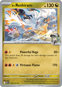 N's Reshiram z edície Ascended Heroes, karta č.154