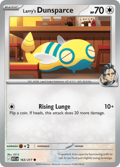 Larry's Dunsparce z edície Ascended Heroes, karta č.163