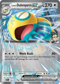 Larry's Dudunsparce ex z edície Ascended Heroes, karta č.164
