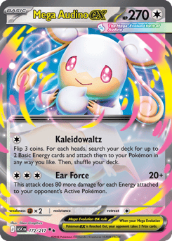 Mega Audino ex z edície Ascended Heroes, karta č.172