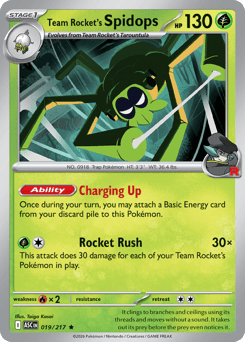Team Rocket's Spidops z edície Ascended Heroes, karta č.19