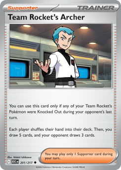 Team Rocket's Archer z edície Ascended Heroes, karta č.201