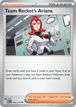 Team Rocket's Ariana z edície Ascended Heroes, karta č.202