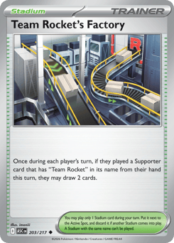 Team Rocket's Factory z edície Ascended Heroes, karta č.203