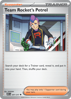 Team Rocket's Petrel z edície Ascended Heroes, karta č.207