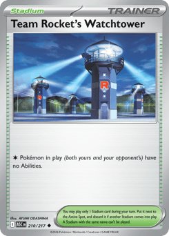 Team Rocket's Watchtower z edície Ascended Heroes, karta č.210