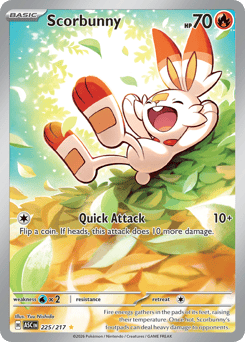 Scorbunny z edície Ascended Heroes, karta č.225