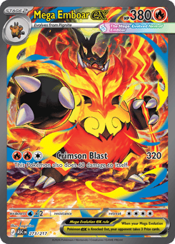 Mega Emboar ex z edície Ascended Heroes, karta č.273