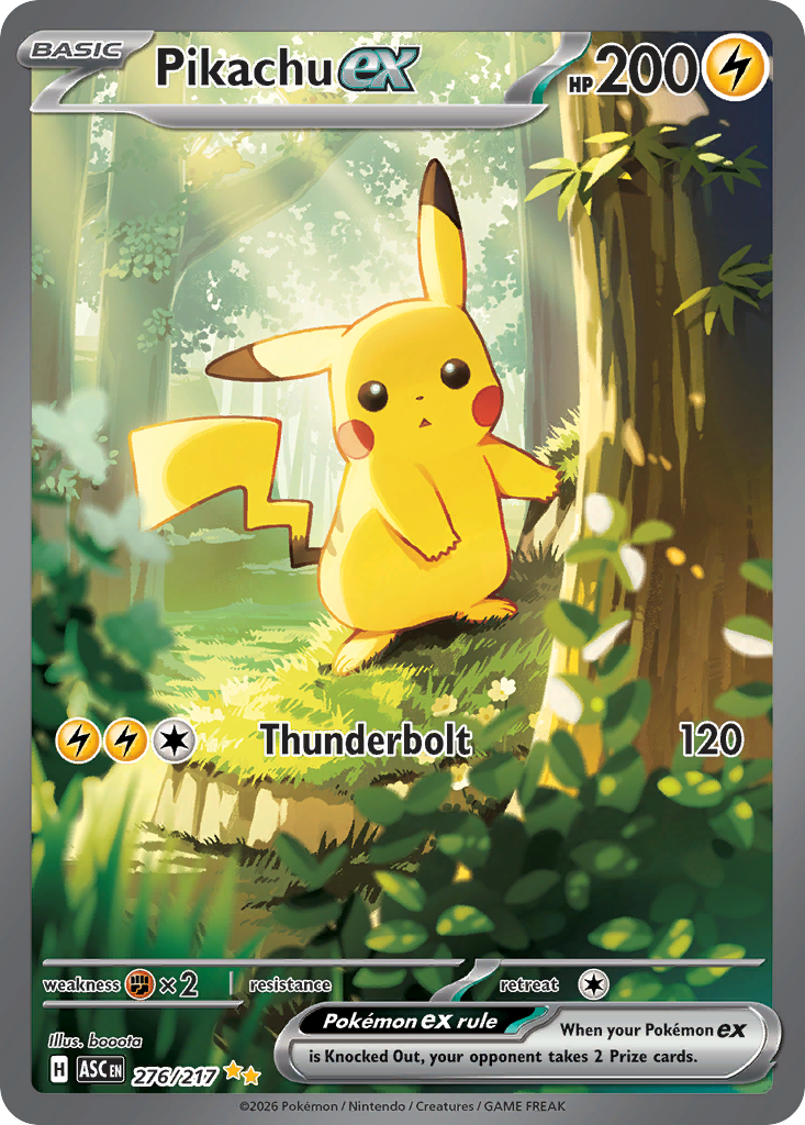 Pikachu ex z edície Ascended Heroes, karta č.276