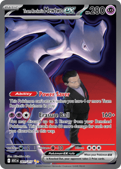 Team Rocket's Mewtwo ex z edície Ascended Heroes, karta č.281
