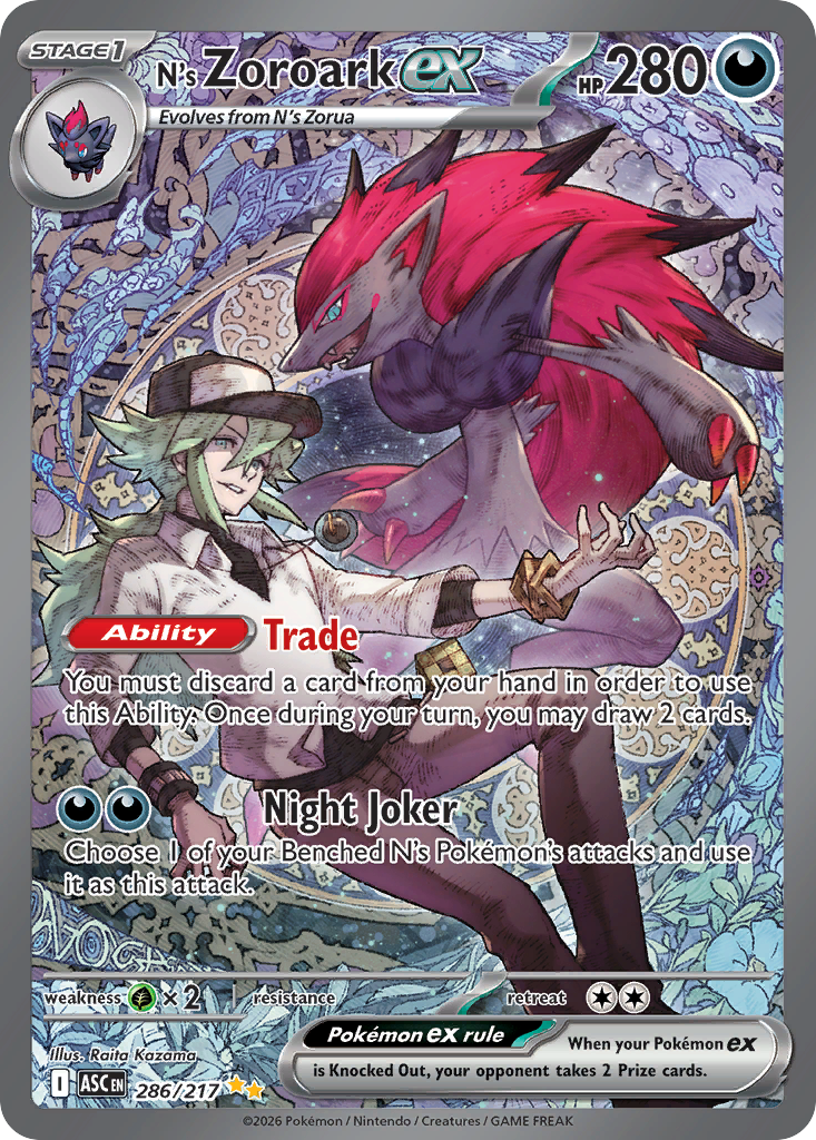 N's Zoroark ex z edície Ascended Heroes, karta č.286
