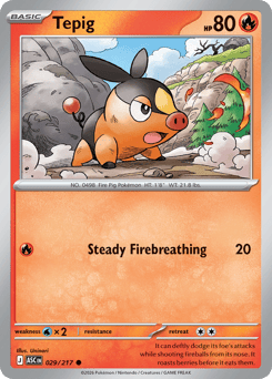 Tepig z edície Ascended Heroes, karta č.29