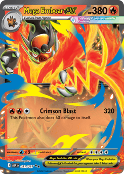 Mega Emboar ex z edície Ascended Heroes, karta č.31