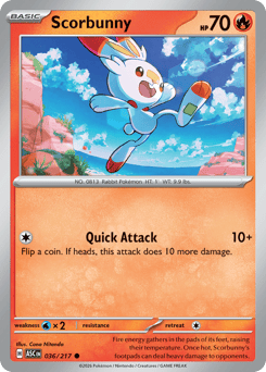 Scorbunny z edície Ascended Heroes, karta č.36