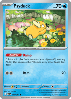 Psyduck z edície Ascended Heroes, karta č.39