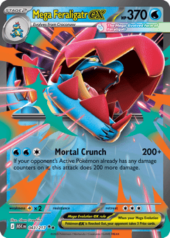 Mega Feraligatr ex z edície Ascended Heroes, karta č.43
