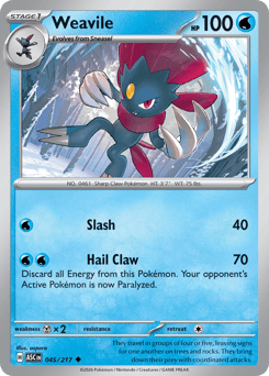 Weavile z edície Ascended Heroes, karta č.45