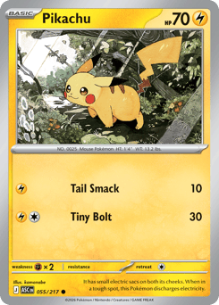 Pikachu z edície Ascended Heroes, karta č.55