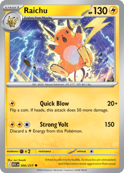 Raichu z edície Ascended Heroes, karta č.56