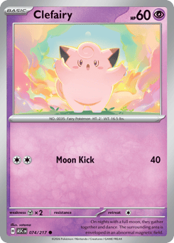 Clefairy z edície Ascended Heroes, karta č.74