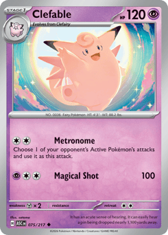 Clefable z edície Ascended Heroes, karta č.75