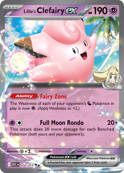 Lillie's Clefairy ex z edície Ascended Heroes, karta č.76