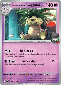 Team Rocket's Exeggutor z edície Ascended Heroes, karta č.78