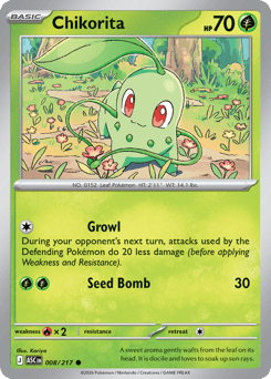Chikorita z edície Ascended Heroes, karta č.8