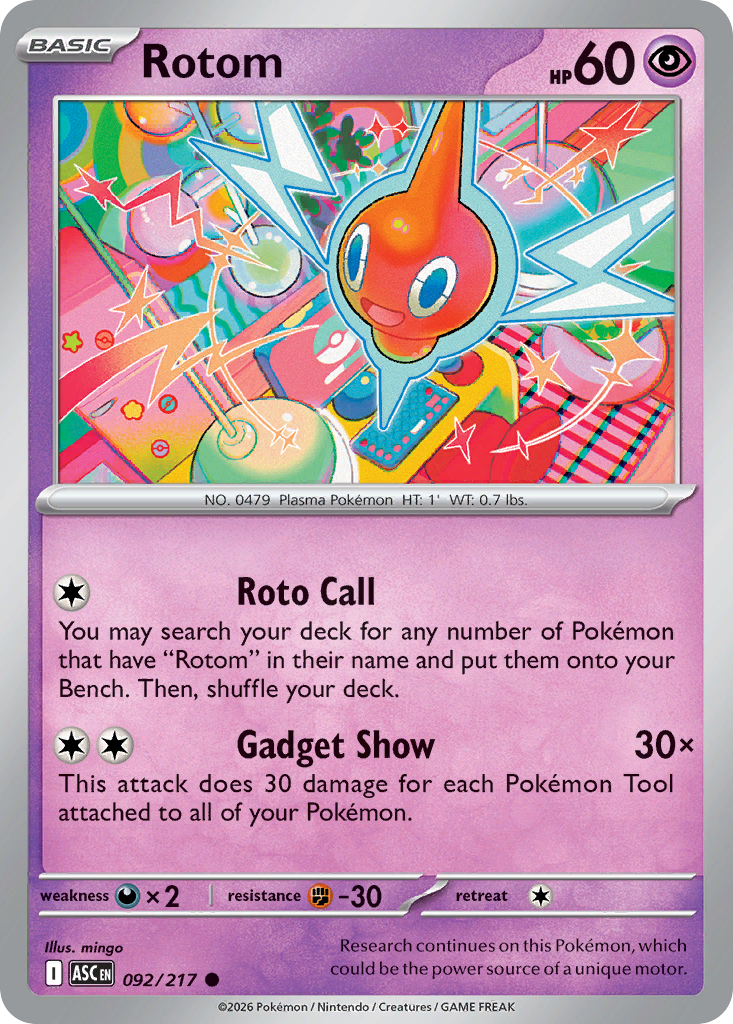 Rotom z edície Ascended Heroes, karta č.92
