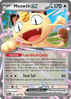 Meowth ex z edície Perfect Order, karta č.62