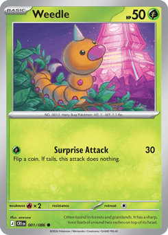 Weedle z edície Chaos Rising, karta č.1