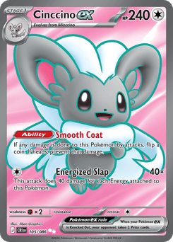 Cinccino ex z edície Chaos Rising, karta č.105