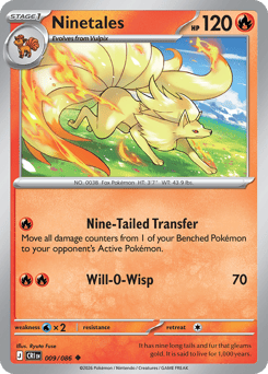 Ninetales z edície Chaos Rising, karta č.9