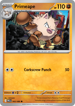 Primeape z edície Pitch Black, karta č.43