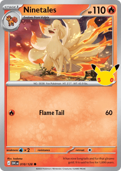 Ninetales z edície 30th Celebration, karta č.10