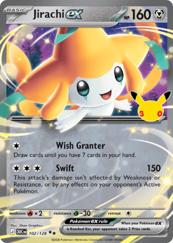 Jirachi ex z edície 30th Celebration, karta č.102
