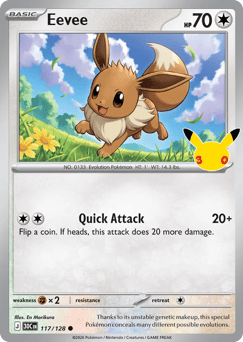Eevee z edície 30th Celebration, karta č.117