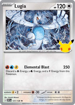 Lugia z edície 30th Celebration, karta č.121