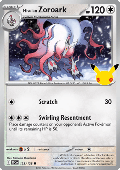 Hisuian Zoroark z edície 30th Celebration, karta č.123