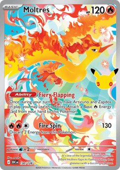 Moltres z edície 30th Celebration, karta č.130