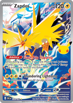 Zapdos z edície 30th Celebration, karta č.133