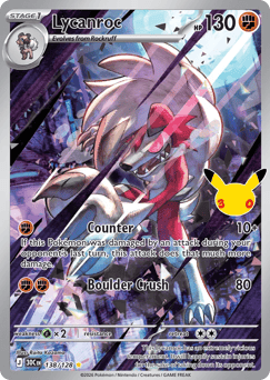 Lycanroc z edície 30th Celebration, karta č.138