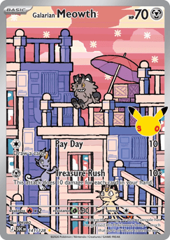 Galarian Meowth z edície 30th Celebration, karta č.141