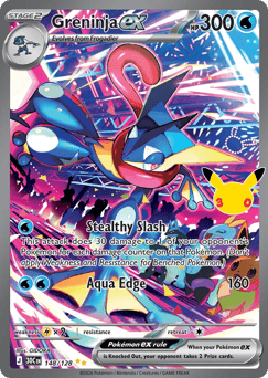 Greninja ex z edície 30th Celebration, karta č.148