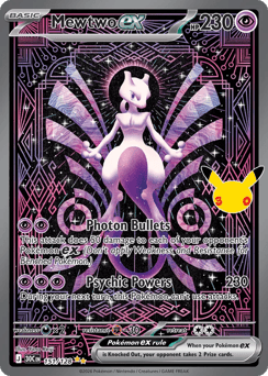 Mewtwo ex z edície 30th Celebration, karta č.151