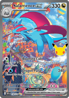 Salamence ex z edície 30th Celebration, karta č.156