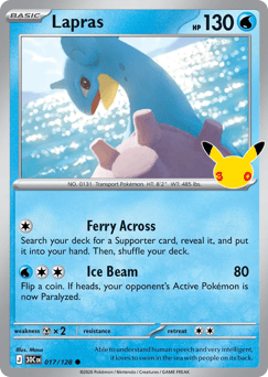 Lapras z edície 30th Celebration, karta č.17