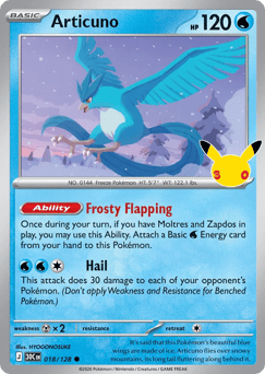Articuno z edície 30th Celebration, karta č.18