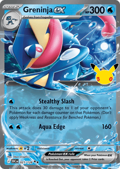 Greninja ex z edície 30th Celebration, karta č.21