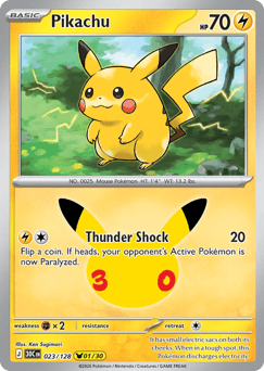 Pikachu z edície 30th Celebration, karta č.23
